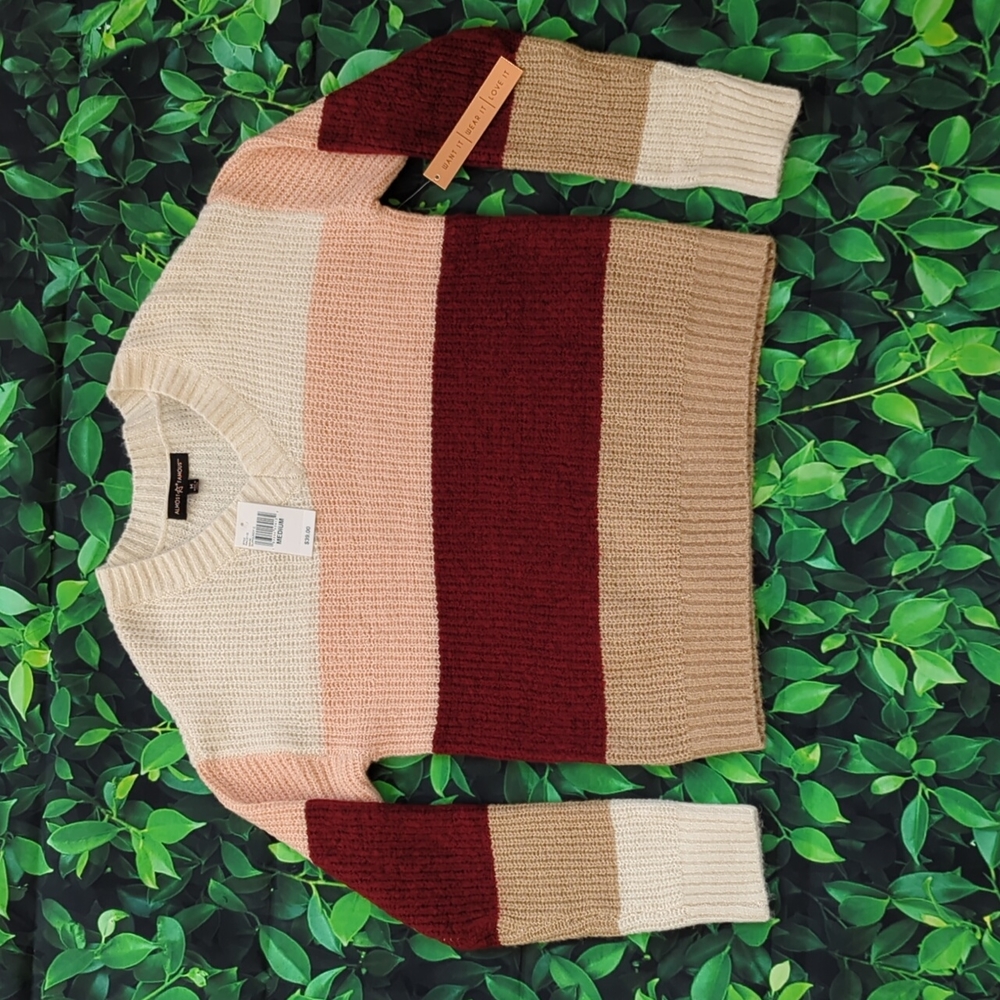 NWT Women's Medium Striped Academia Style Sweater from Almost Famous